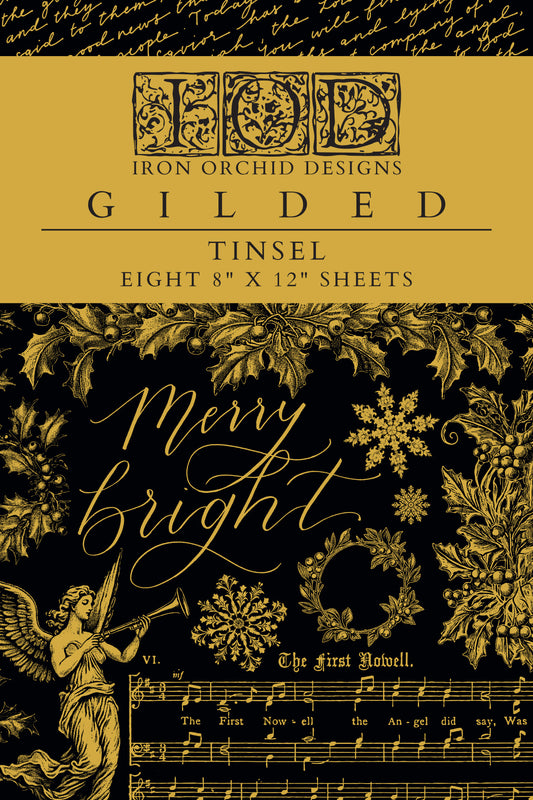 IOD - Gilded Tinsel Transfer (8"x12" pad - 8 Sheets) *NEW* 2024 Holiday Release *Limited Edition*