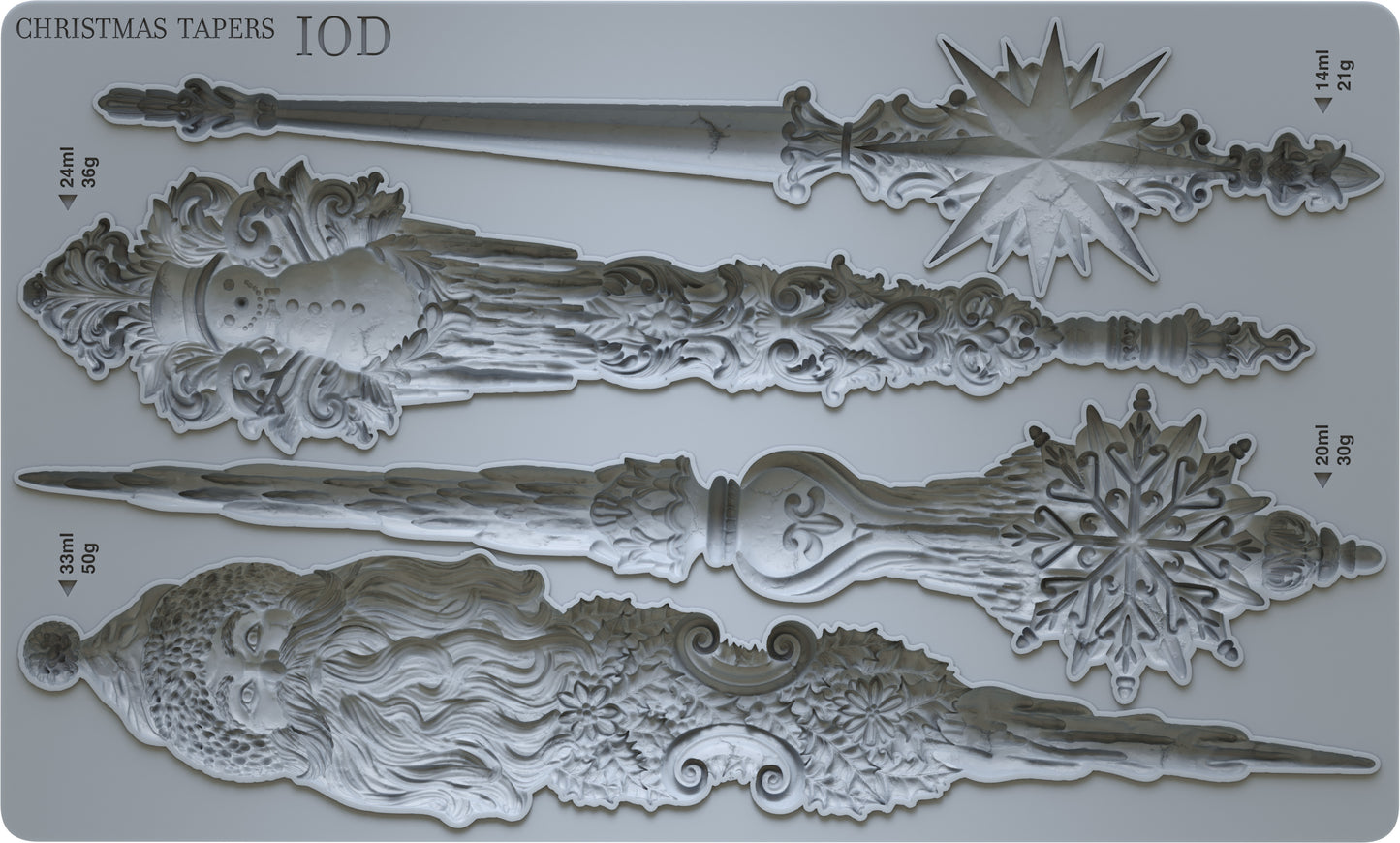 IOD -   Christmas Tapers 6X10 DECOR MOULD™ 2024 Holiday Release *Limited Edition*