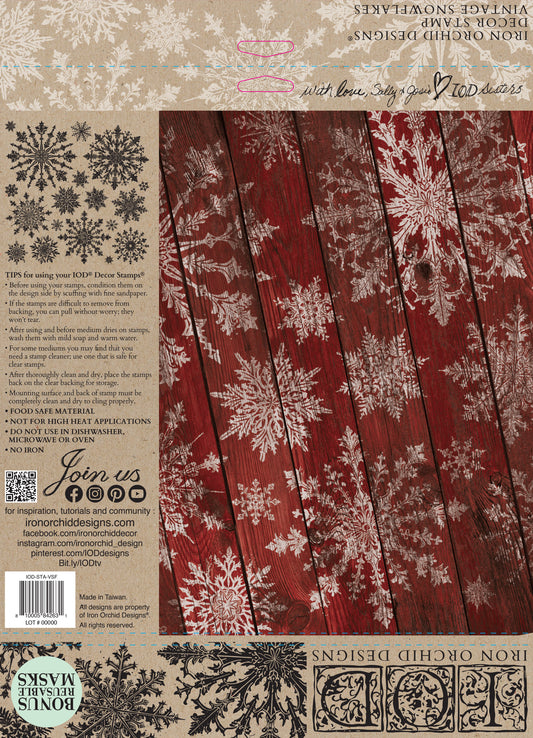 IOD - Vintage Snowflakes Stamp - (12"x12") 2024 Holiday Release - Limited Edition