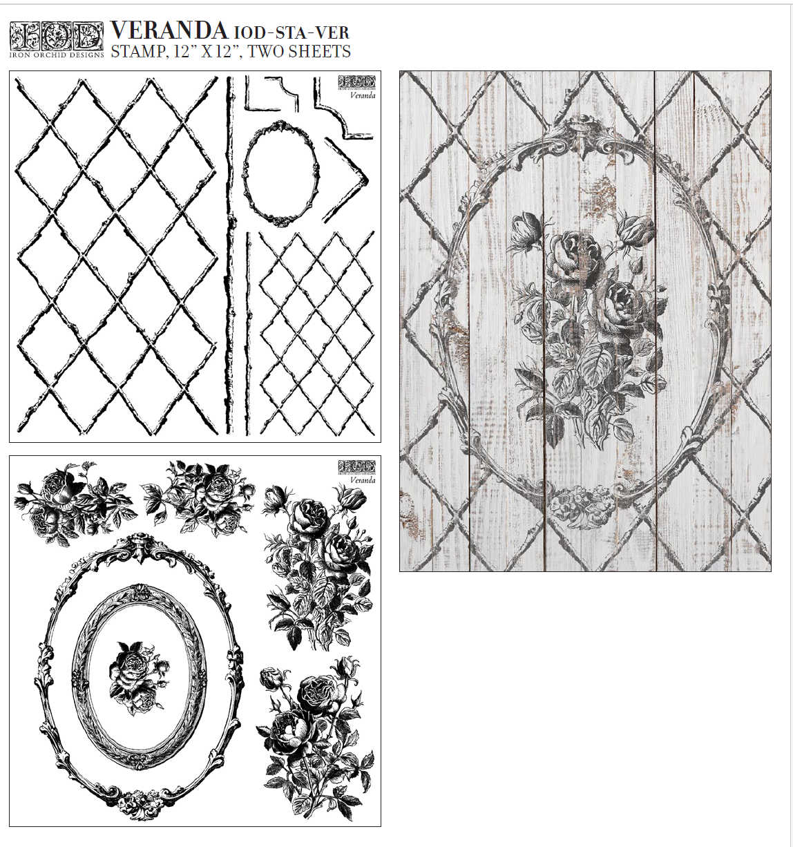 IOD - Veranda Stamp - (12"x12" set of 2 sheets) *NEW* 2024 Spring Release