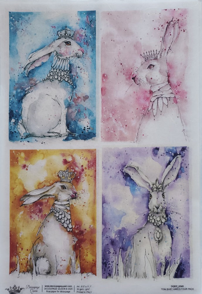 Decoupage Queen - Toni Burt Hares Four Pack (Spring Reveal 2024)