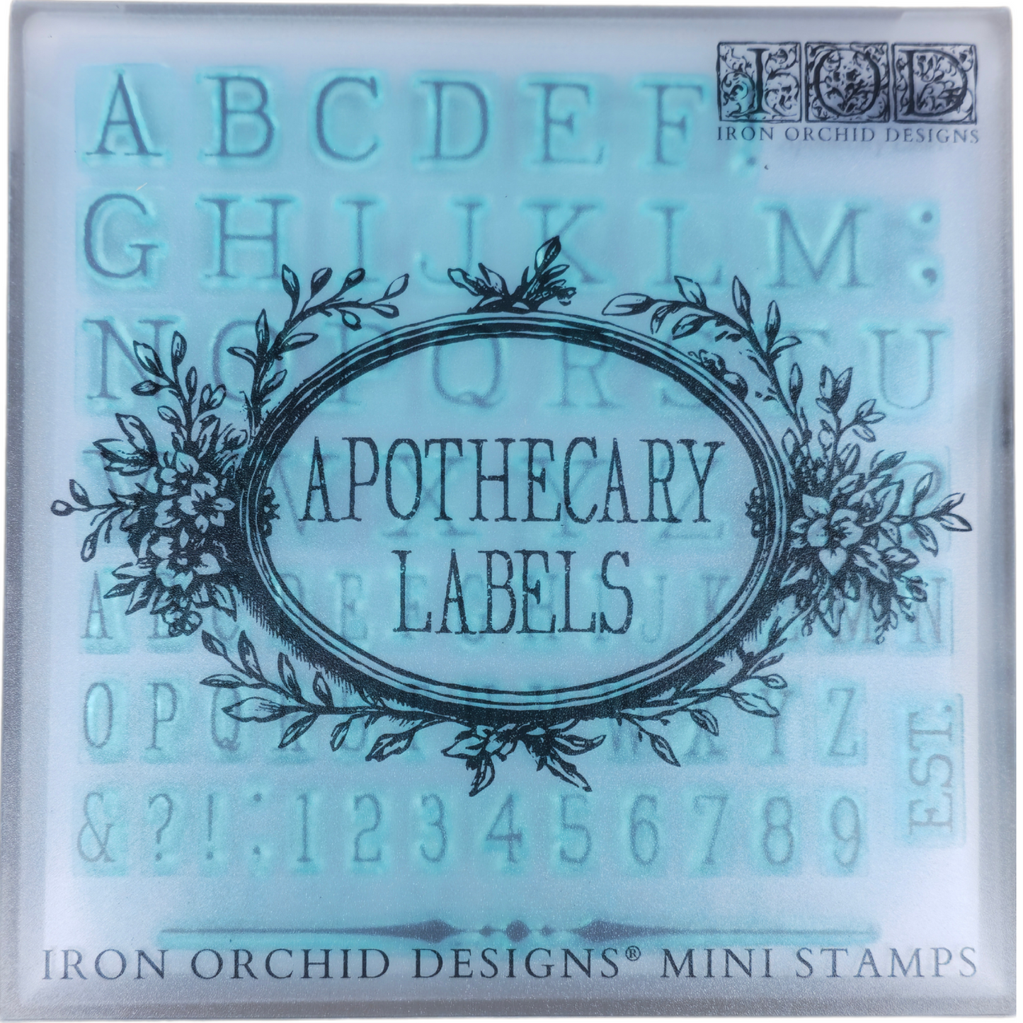 IOD - Apothecary Labels Mini Stamp - (6"x6" each set of 4 sheets) *NEW* 2024 Spring Release