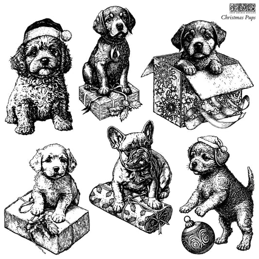 IOD - Christmas Pup Stamp - (12"x12") 2023 Christmas Release - Limited Edition