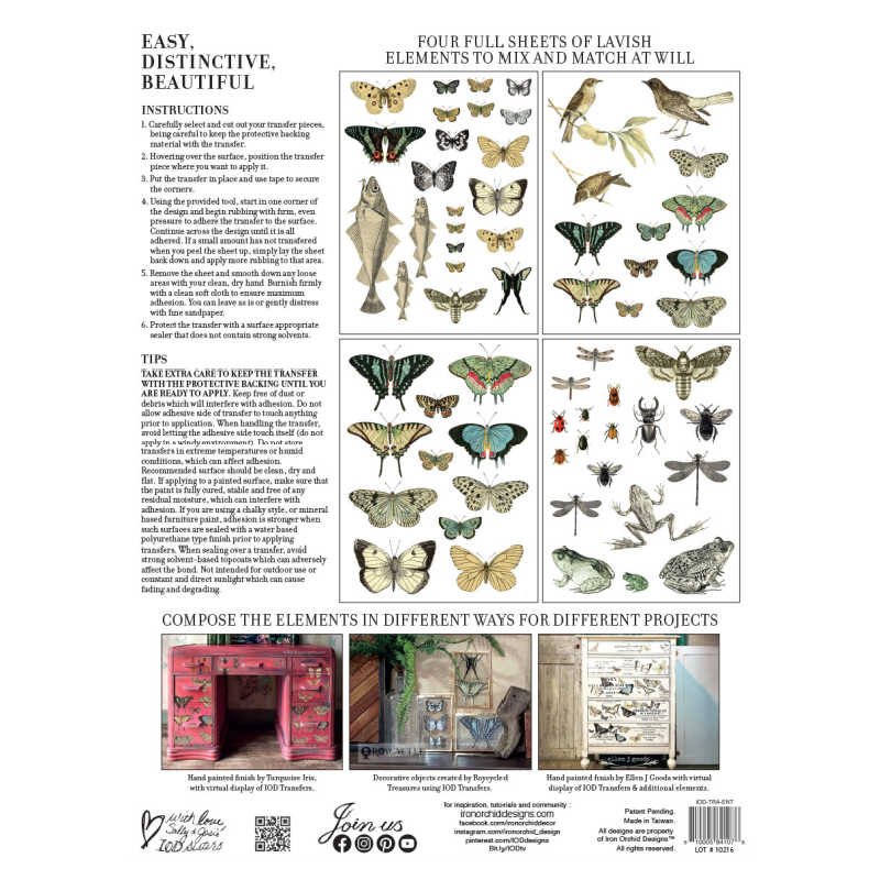 IOD - Entomology Etcetera Image Transfer (12″X16″ Pad- 4 Sheets)