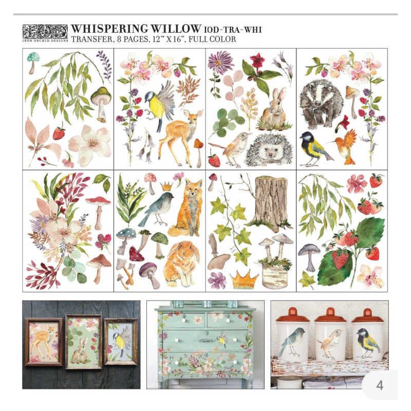 IOD - Whispering Willow Image Transfer (12″X16″ Pad- 8 Sheets)